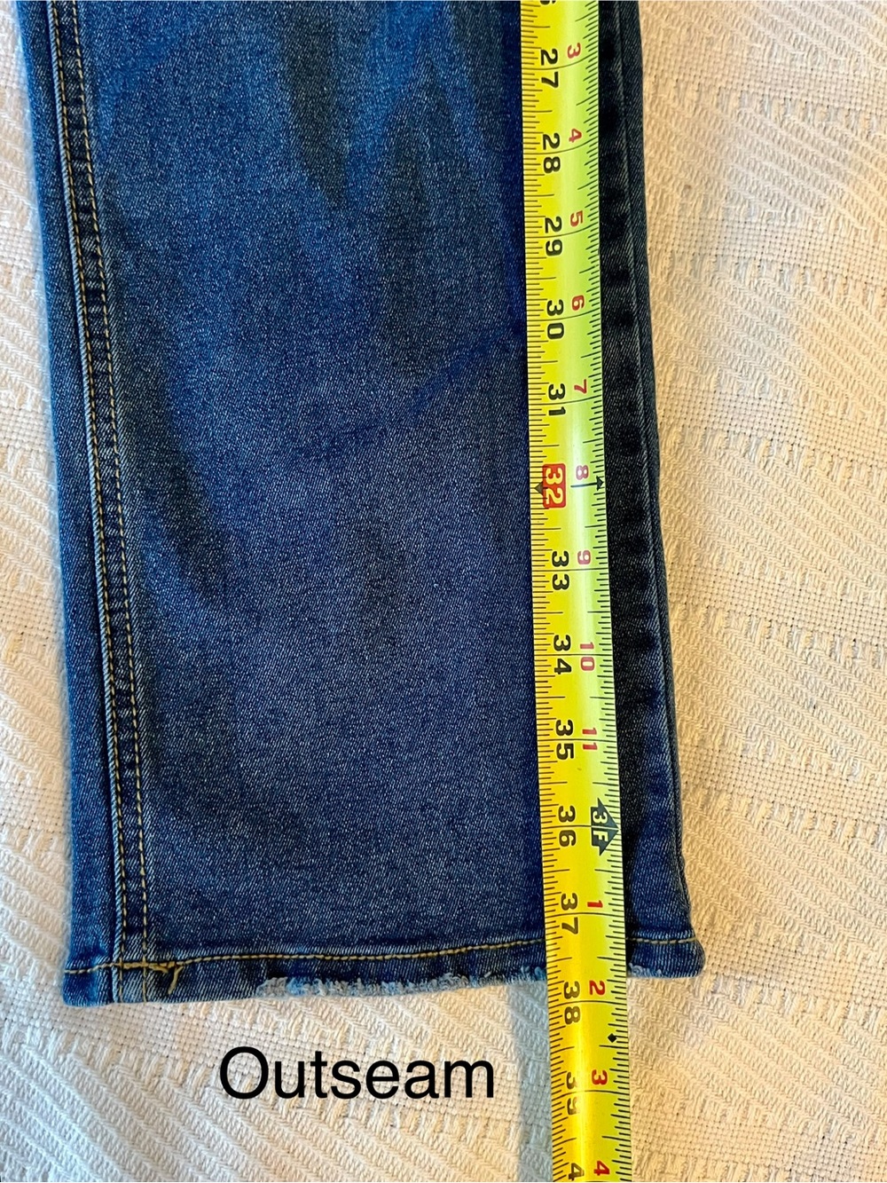 Distressed Dark Blue Jeans with Red Paisley Patches by C Est. 1946, Stretchy - Picture 12 of 15